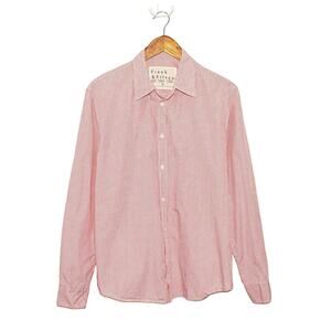 Frank & Eileen $225 Medium PAUL Shirt Button up red Check Cotton